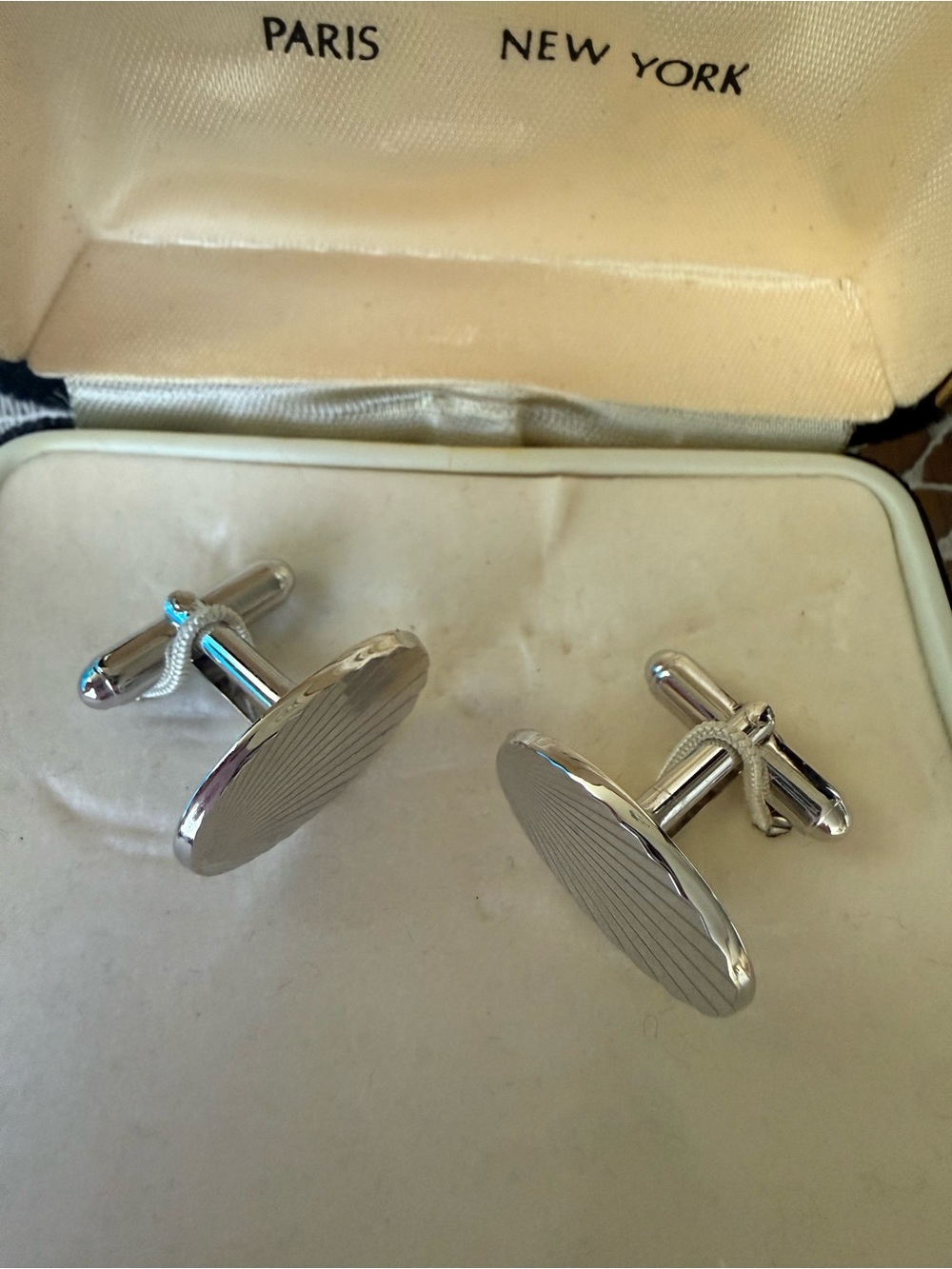 Pierre Cardin Silver Oval Cufflinks - Picture 2 of 8